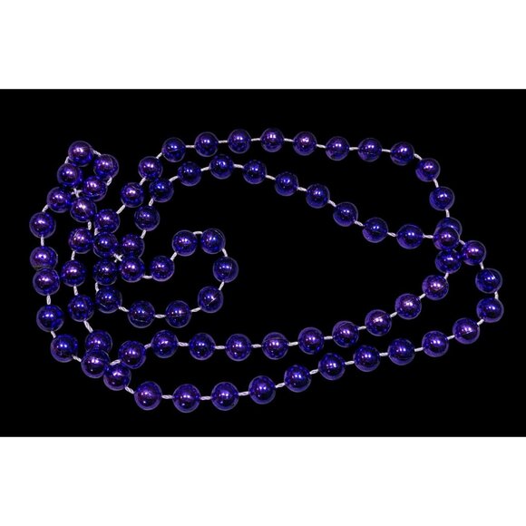 Metallic Purple Large Beaded Costume Necklace - Picture 1 of 5